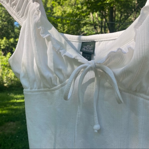 New Wild Fable Tie Front Milkmaid Bodysuit - Picture 3 of 6